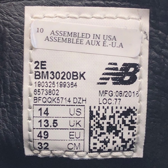 New Balance 3020 Black Leather Athletic Chukka Boots 14 EE main image 10
